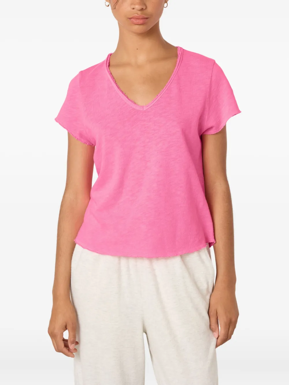 American Vintage V-neck Sonoma T-shirt In Pink