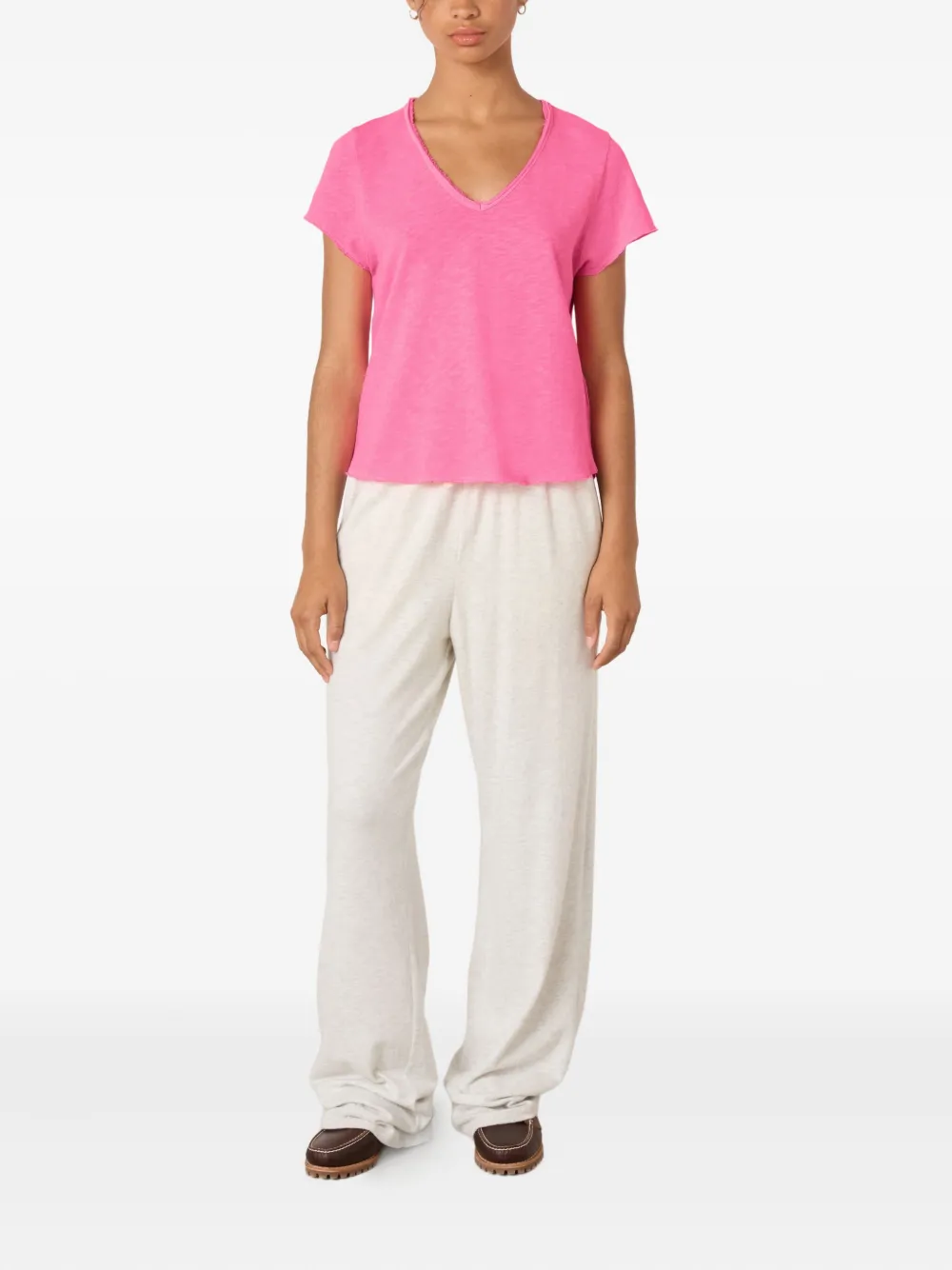 American Vintage V-neck Sonoma T-shirt In Pink