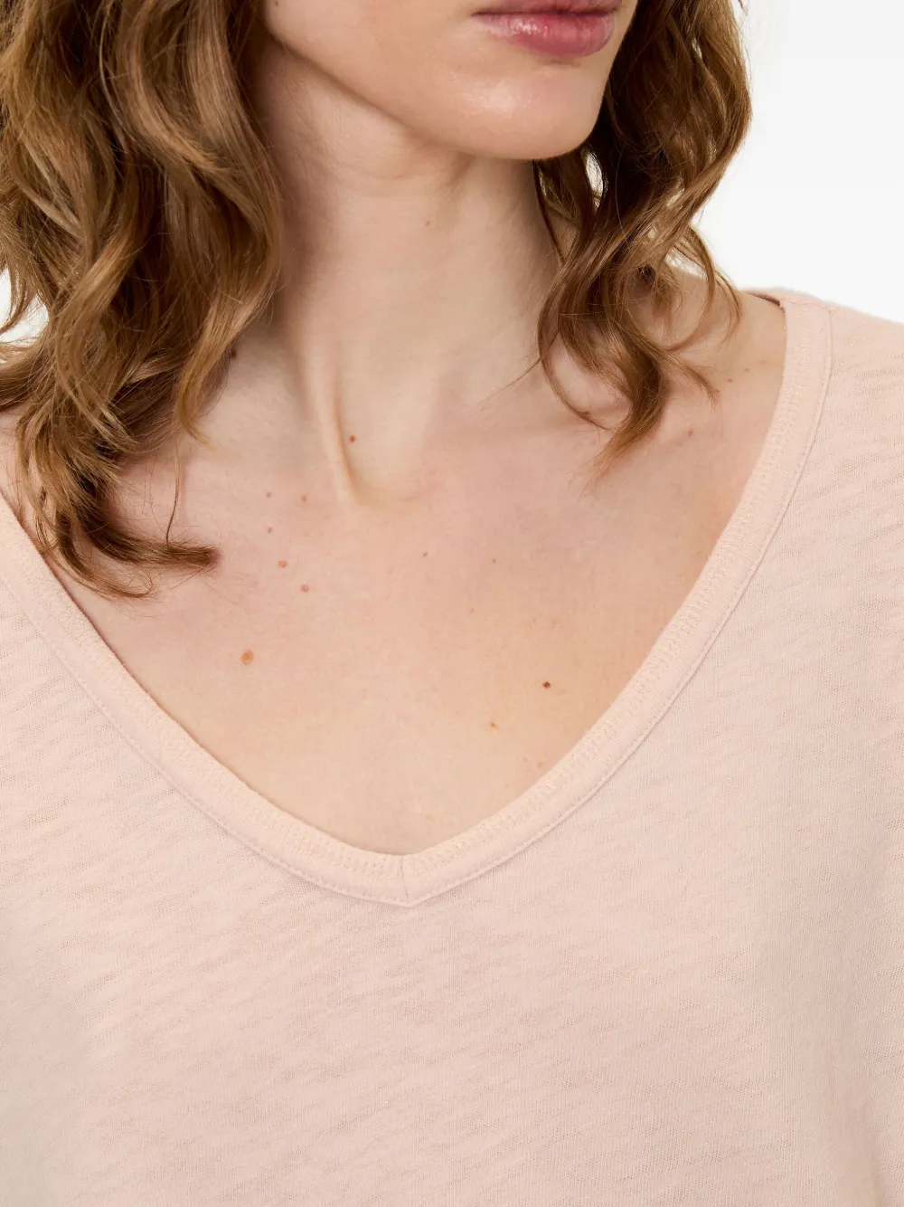 American Vintage Sonoma Long-sleeve V-neck T-shirt In Pink