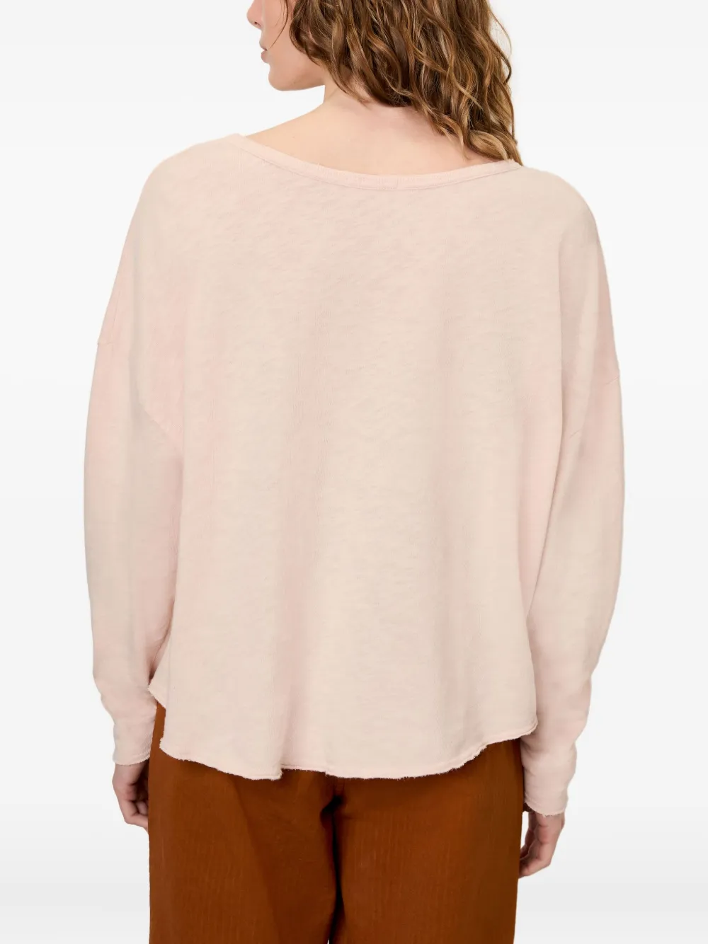 American Vintage Sonoma Long-sleeve V-neck T-shirt In Pink