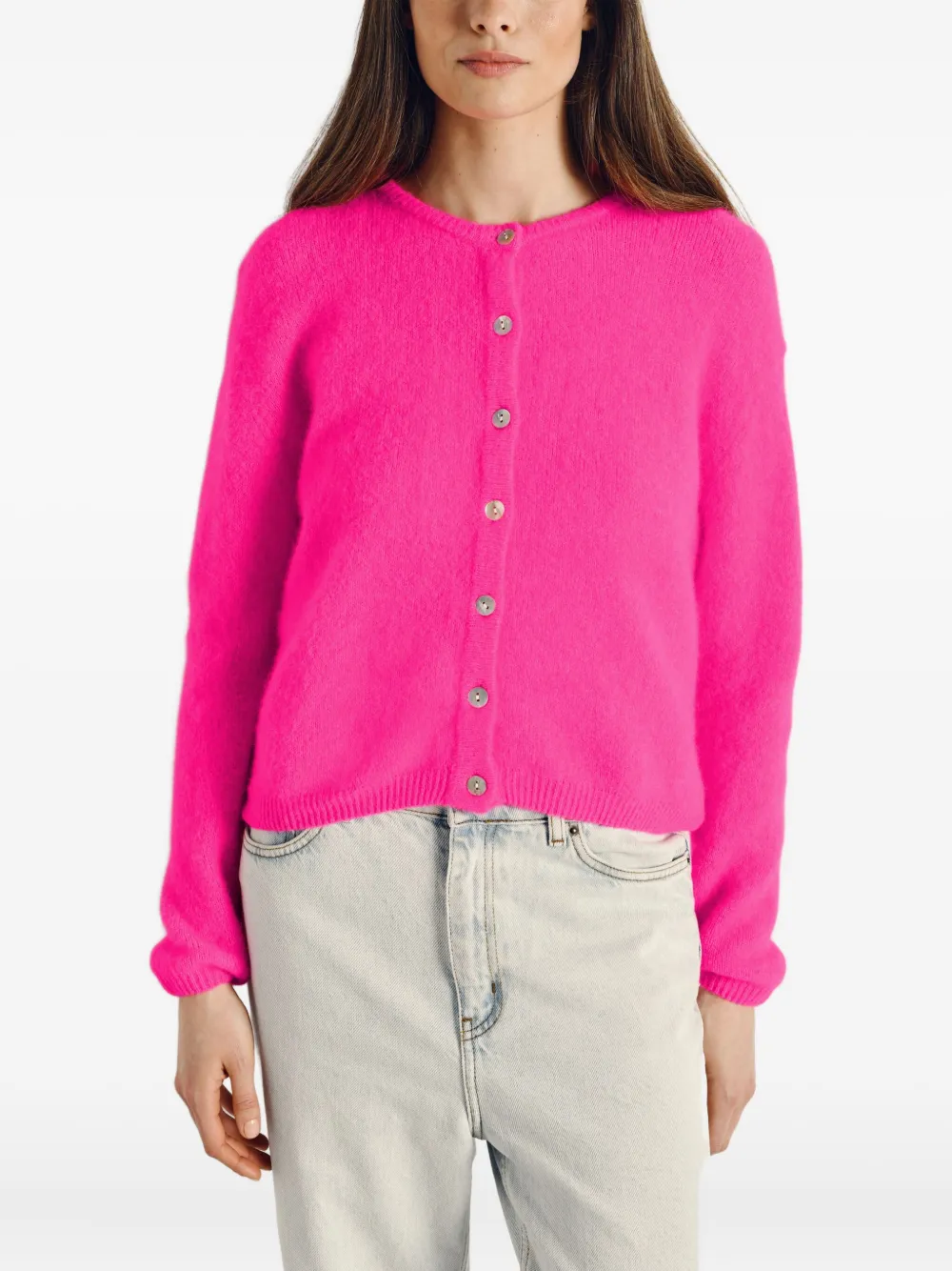 American Vintage Vitow Button Cardigan In Pink