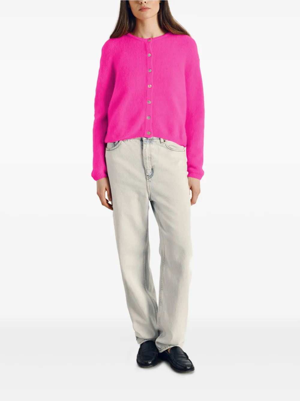 American Vintage Vitow Button Cardigan In Pink