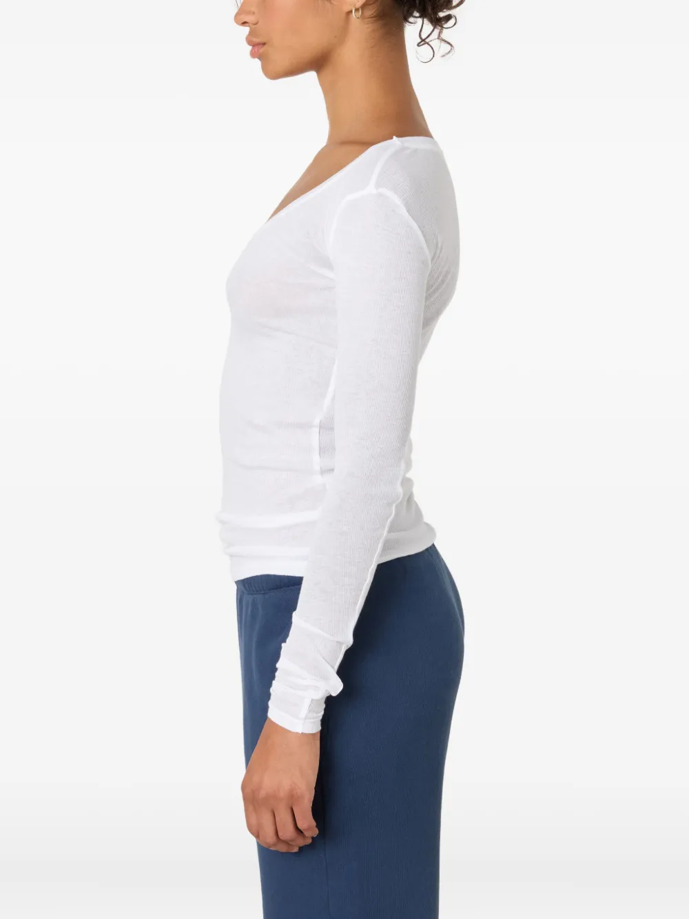 American Vintage Massachusetts Scoop-neck T-shirt In White