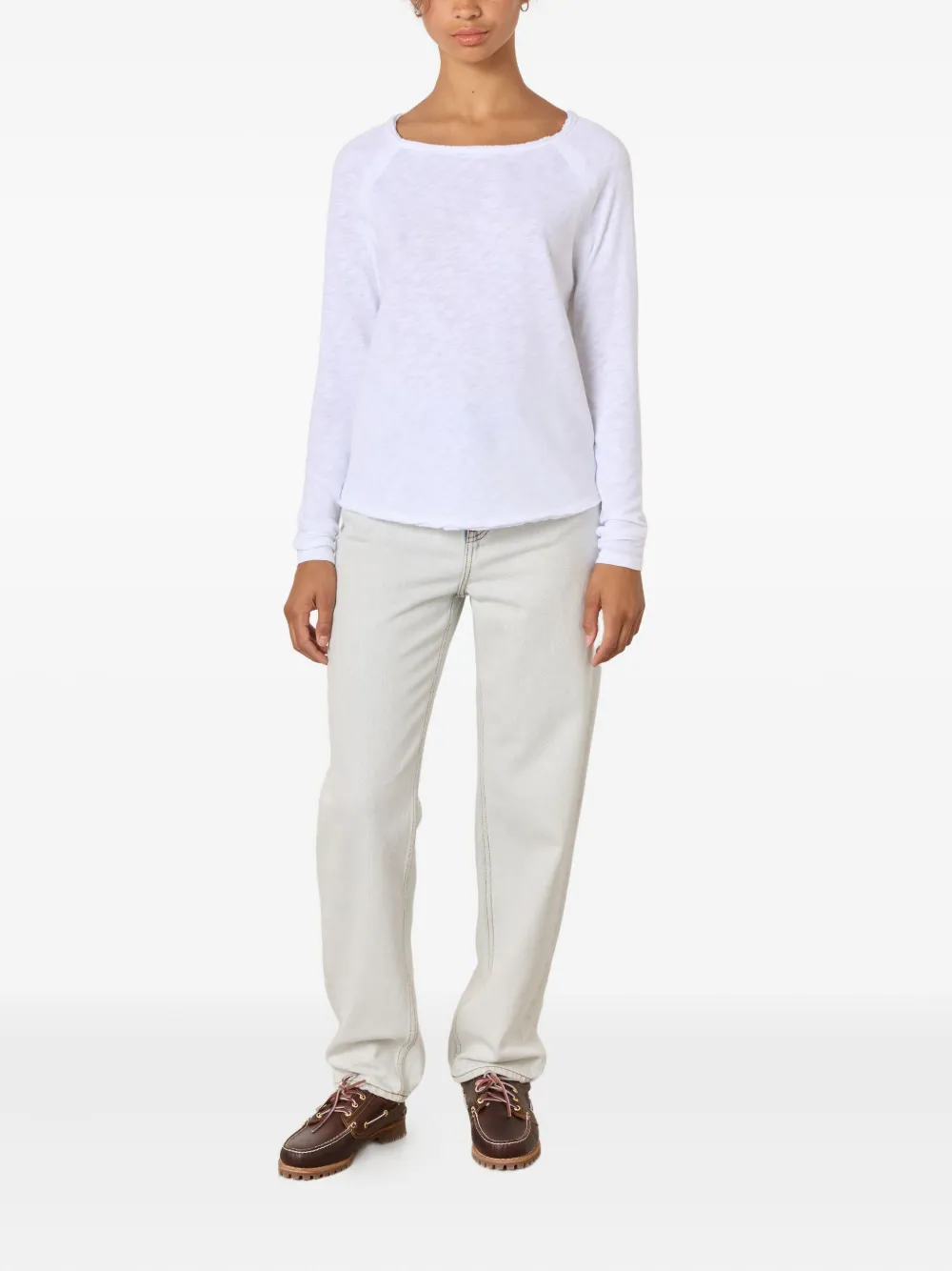 American Vintage Sonoma Raglan Long-sleeves T-shirt In White