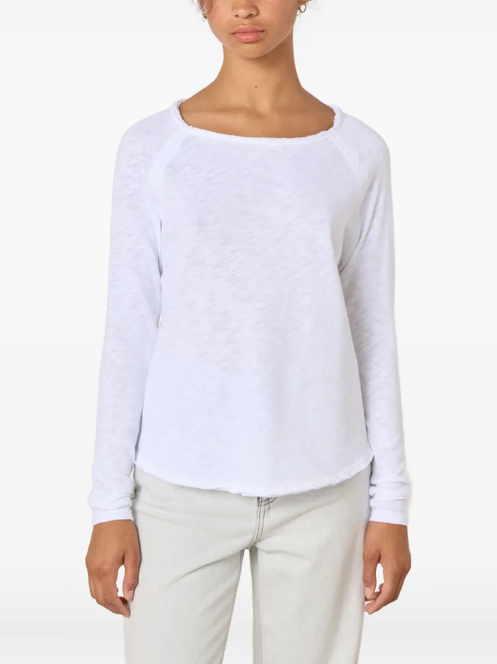 American Vintage Sonoma Raglan Long-sleeves T-shirt In White