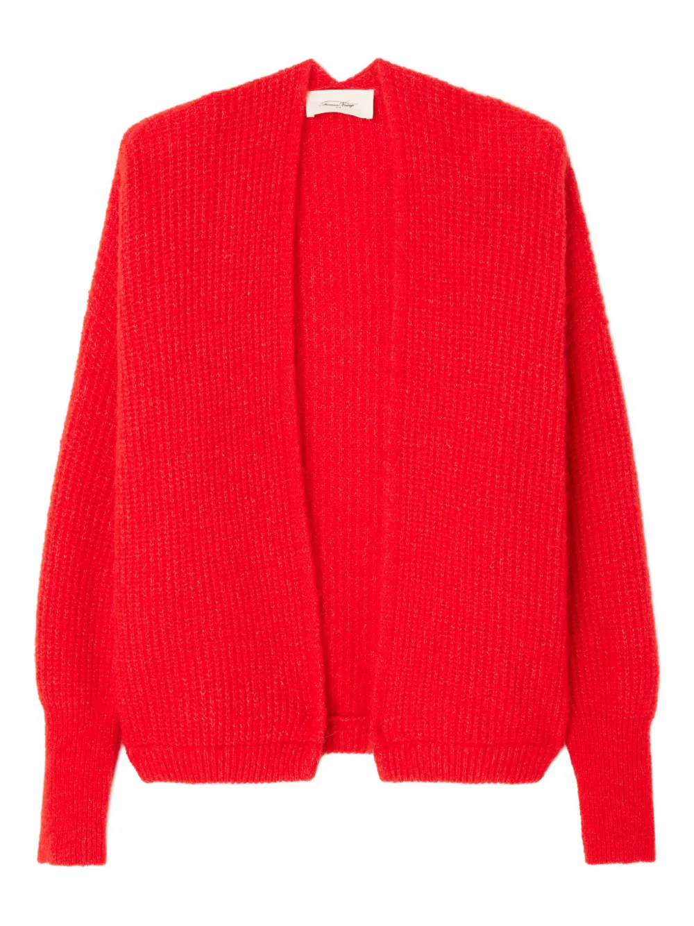 American Vintage East Fluffy Cardigan In Red