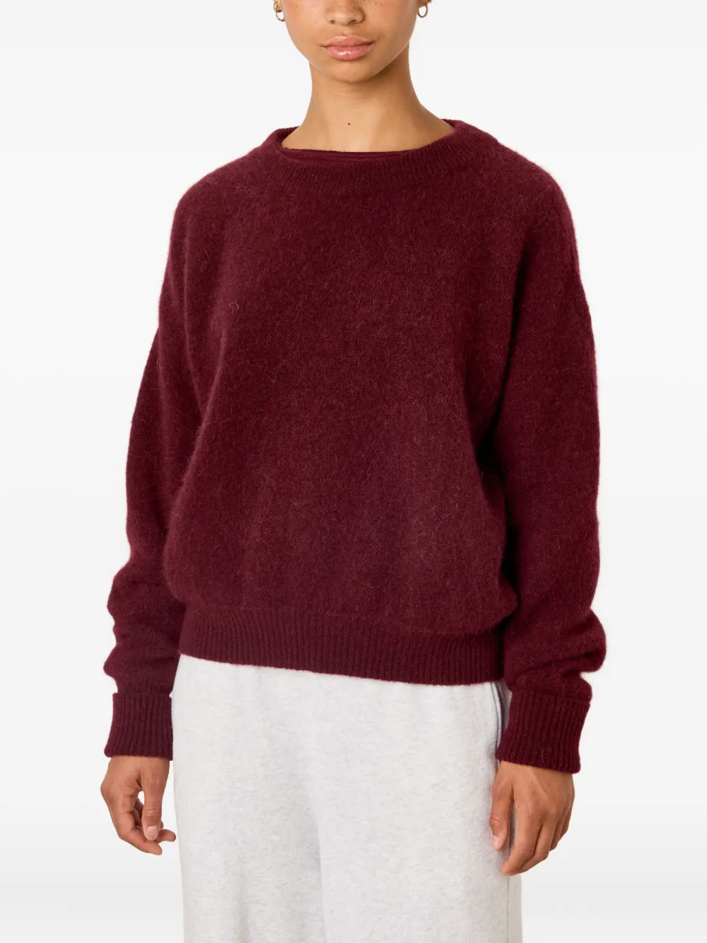 American Vintage Vitow geribbelde trui Rood