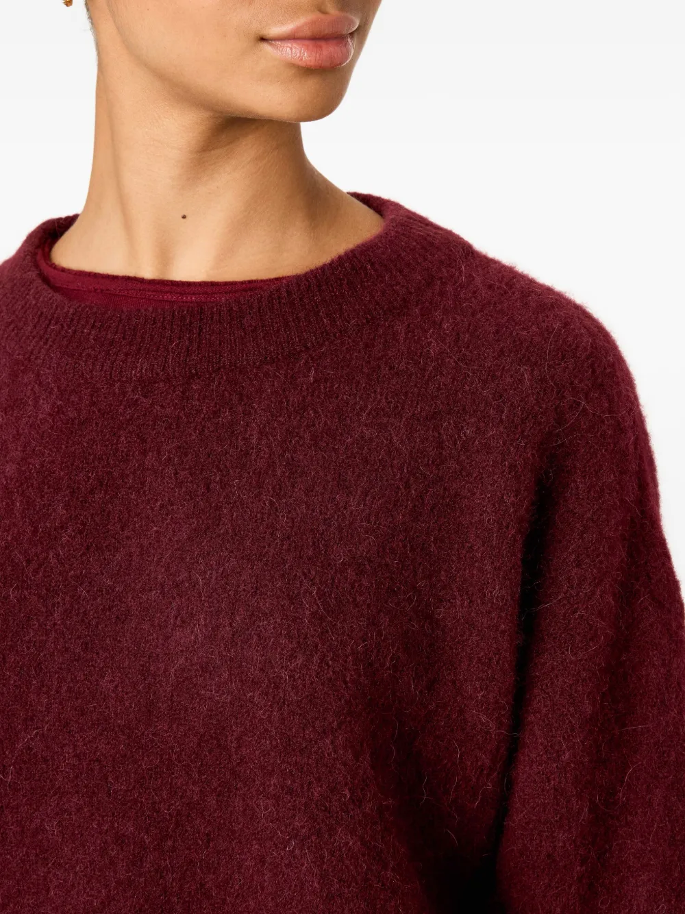 American Vintage Vitow geribbelde trui Rood