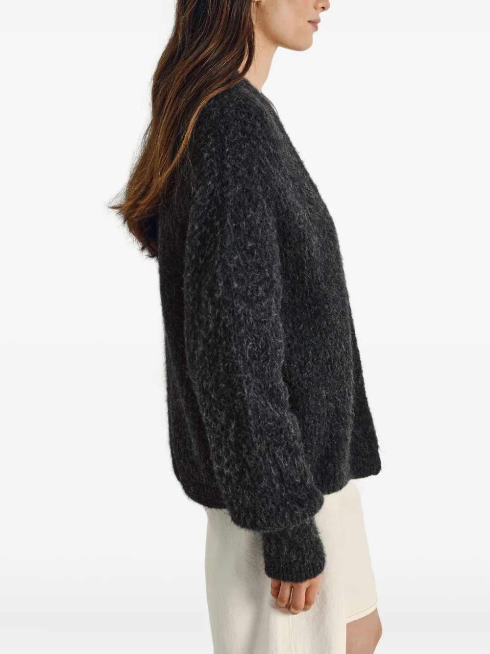 American Vintage East ribgebreid vest Grijs
