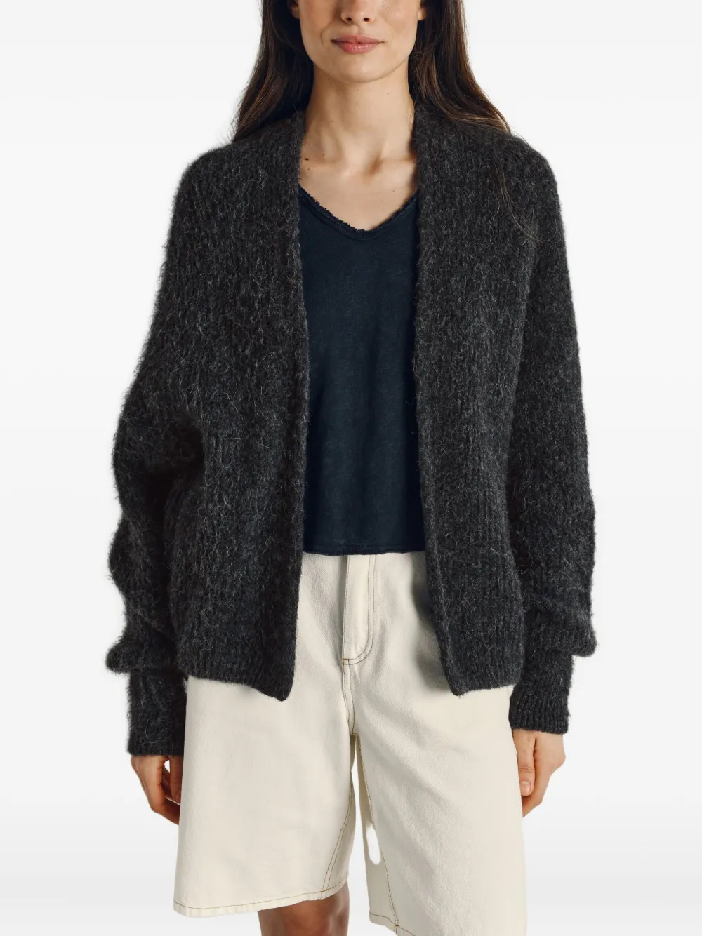 American Vintage East ribgebreid vest Grijs