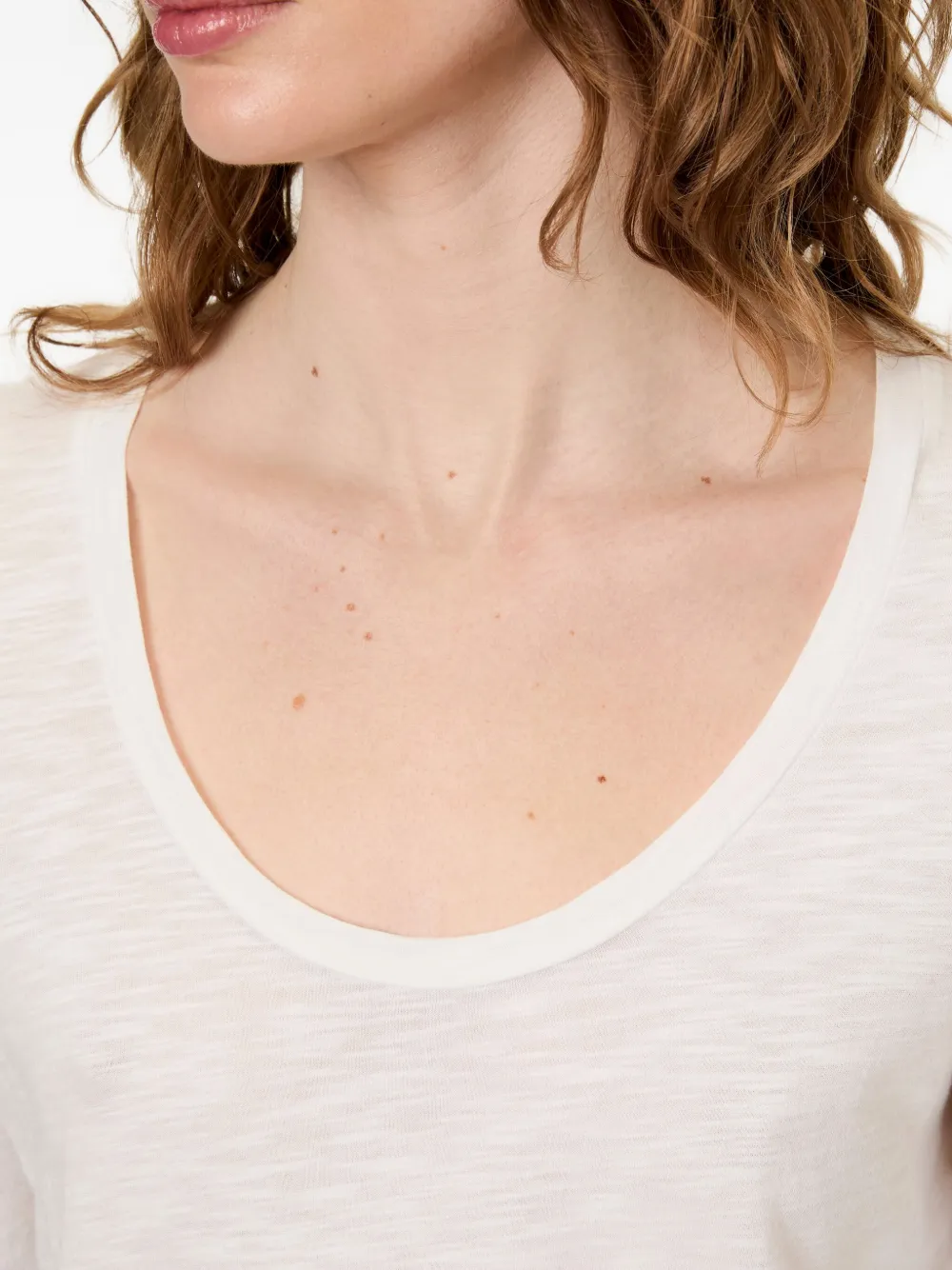 American Vintage Jacksonville Long-sleeve Scoop-neck T-shirt In White