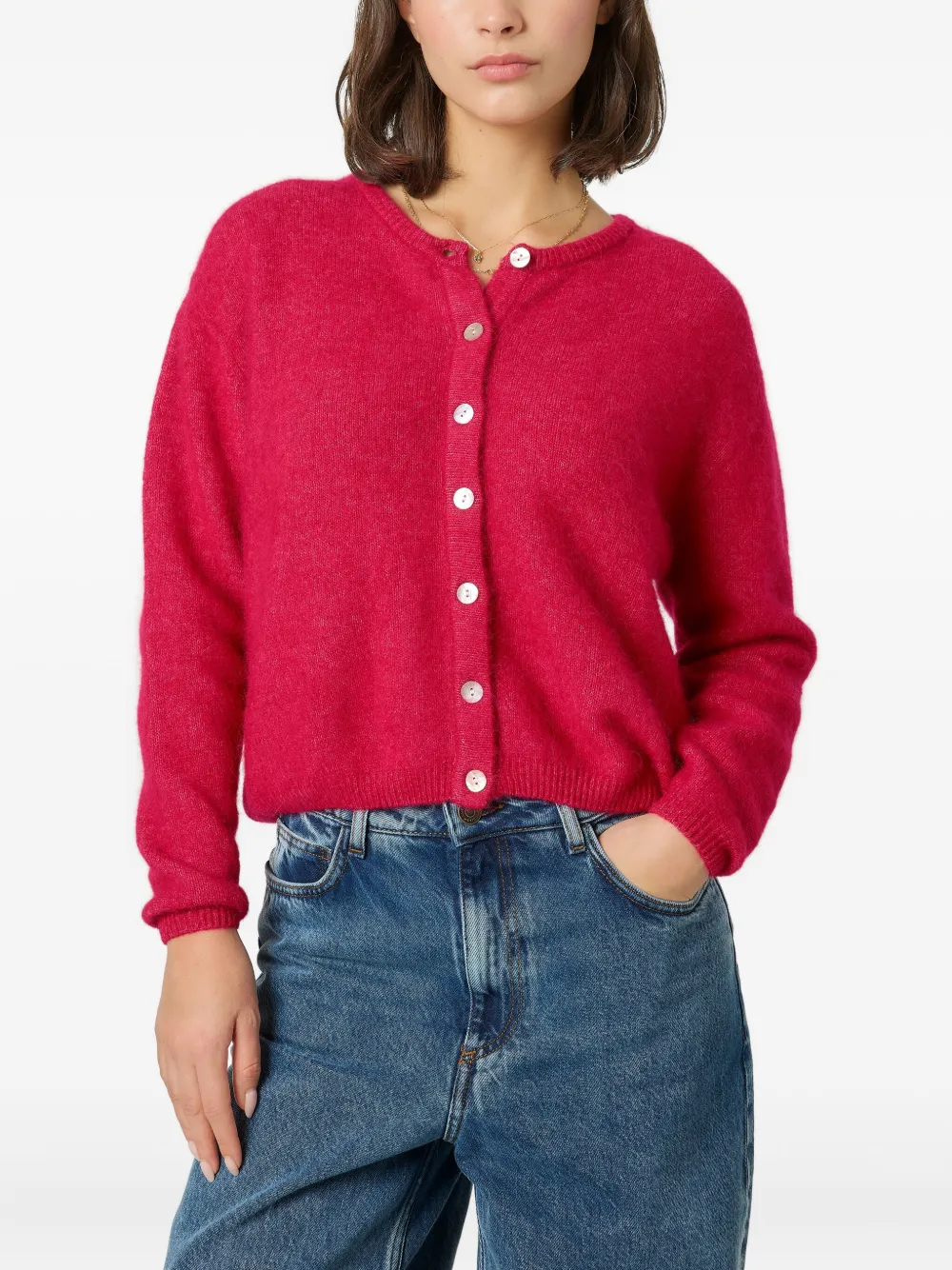 American Vintage Vitow vest met knopen Roze