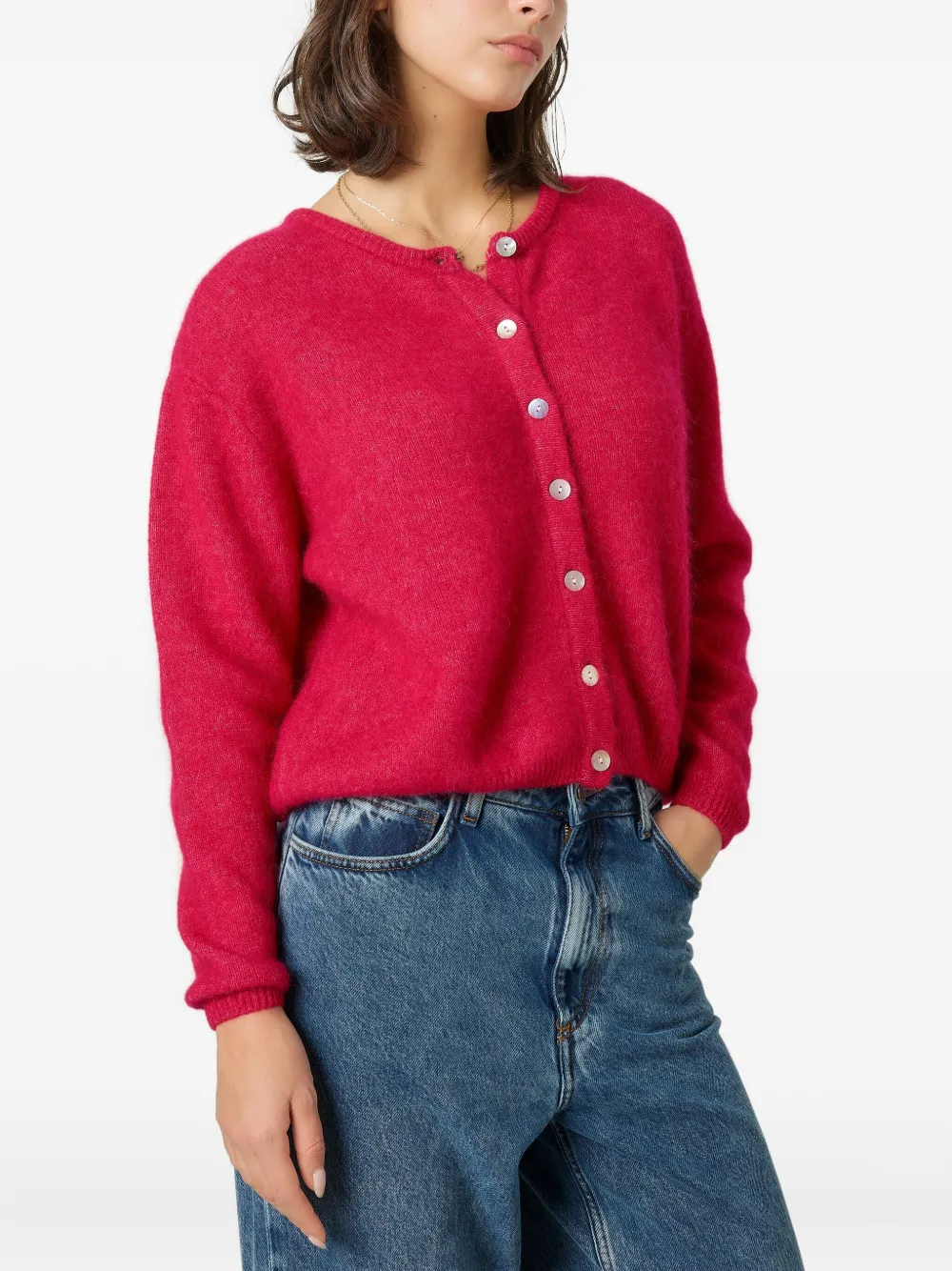 American Vintage Vitow vest met knopen Roze