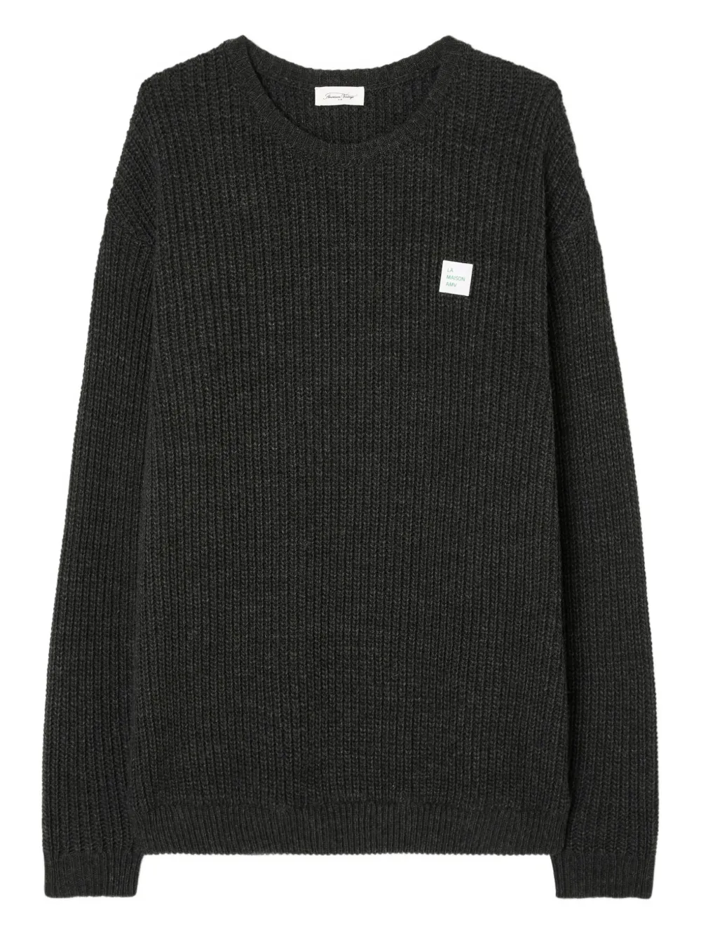 American Vintage ribbed logo-patch sweater - Grigio