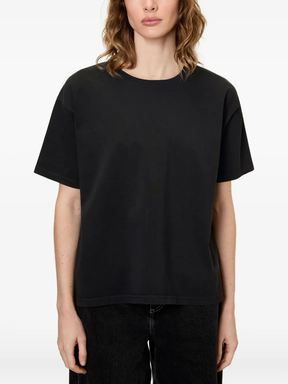 American Vintage Fizvalley T-shirt met ronde hals en korte mouwen Zwart