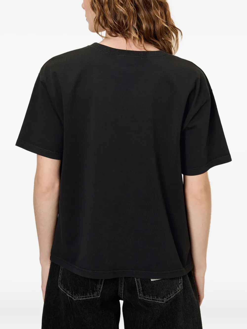 American Vintage Fizvalley T-shirt met ronde hals en korte mouwen Zwart