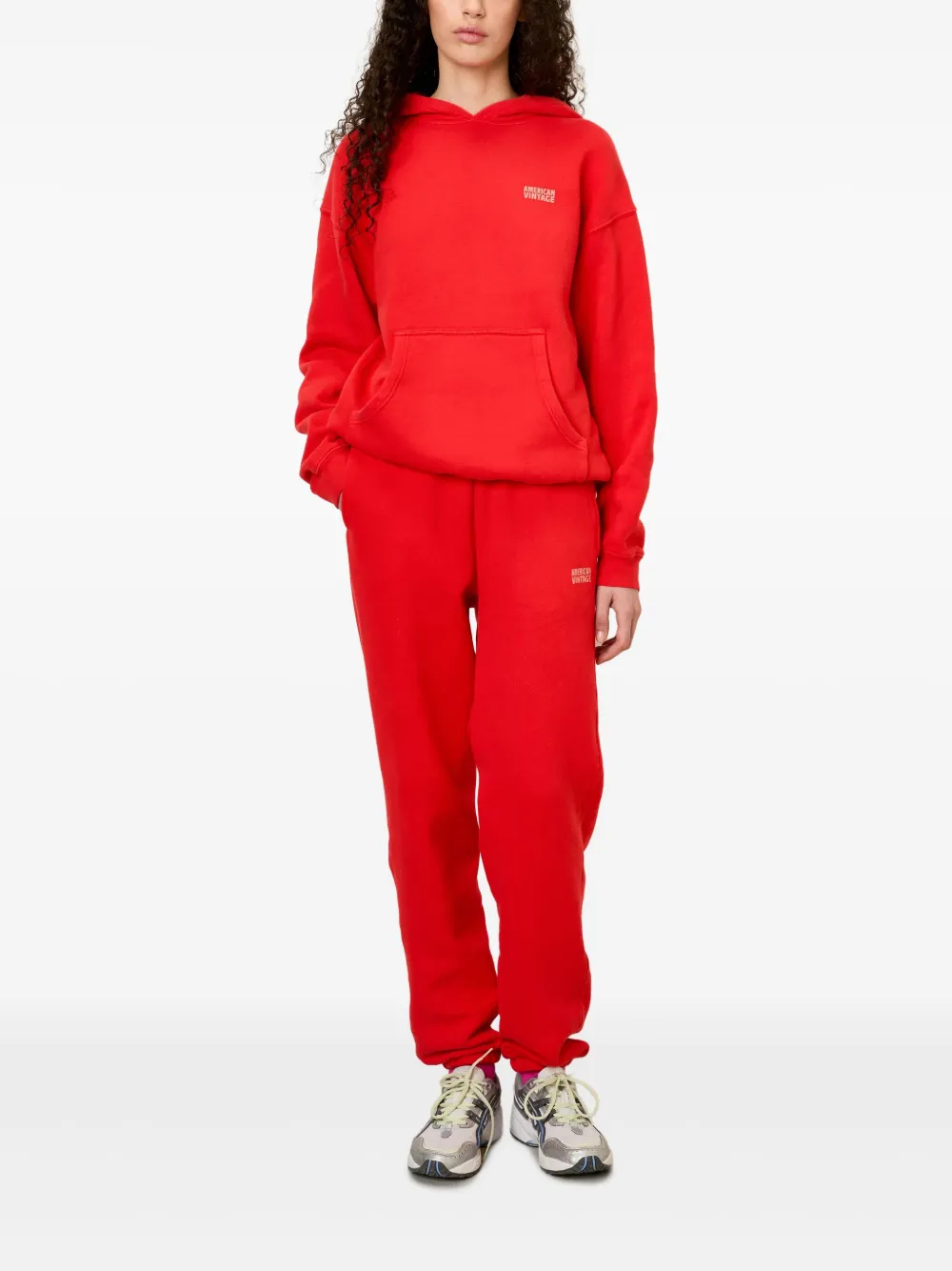 American Vintage Izubird hoodie met buidelzak - Rood