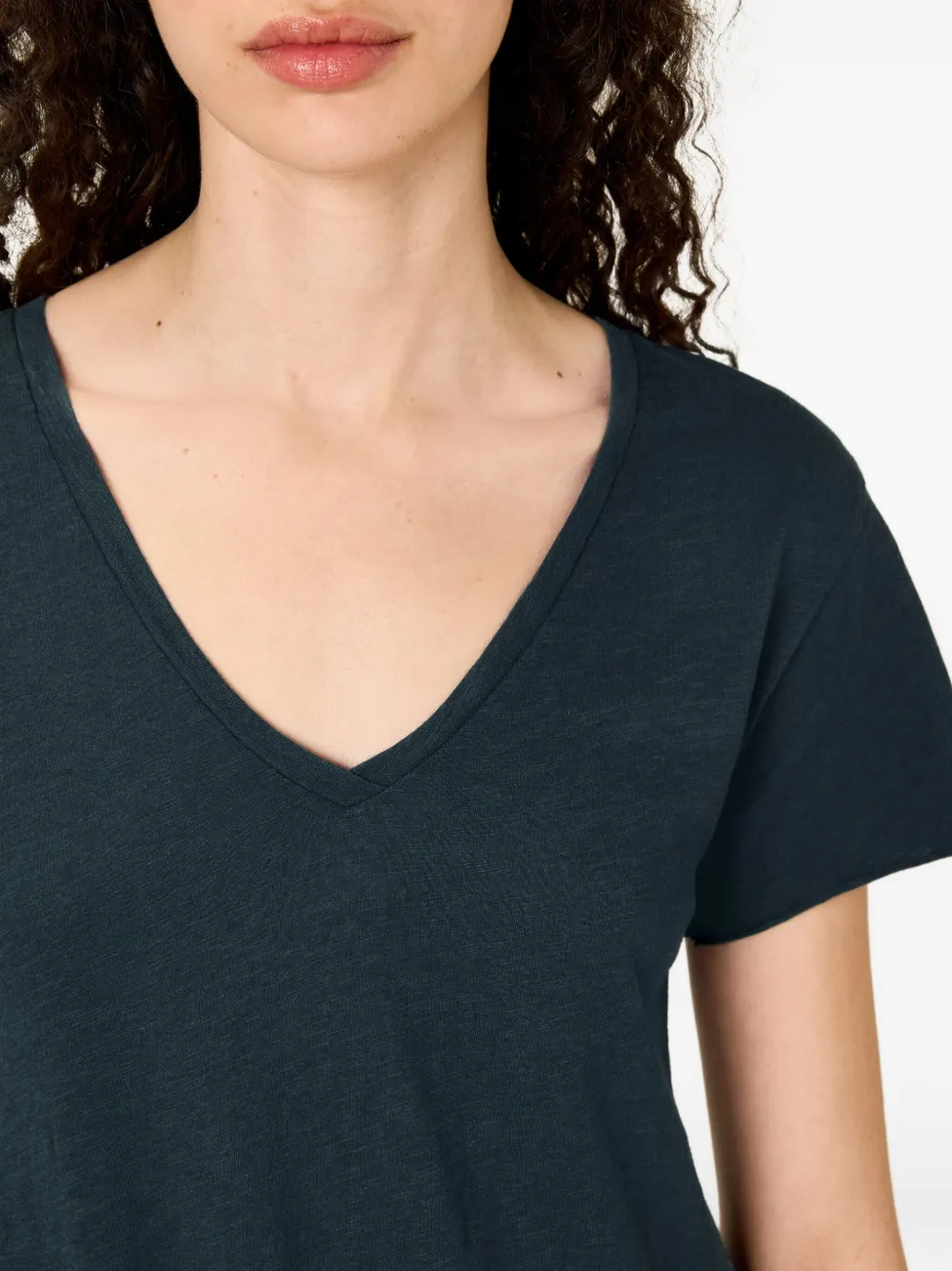 American Vintage Jacksonville T-shirt met V-hals Blauw