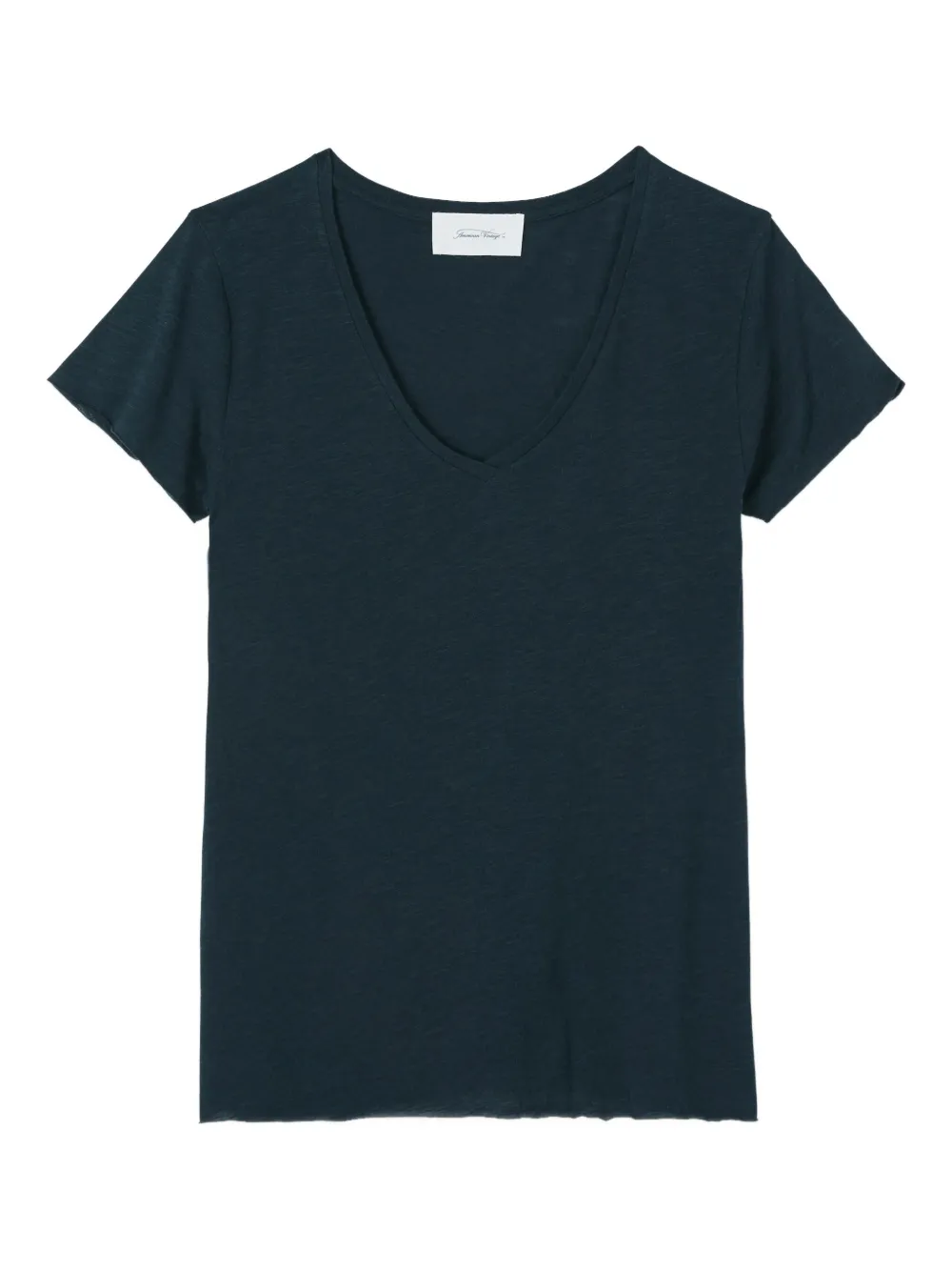 American Vintage Jacksonville Short Sleeves V Neck T-shirt By American In Blue