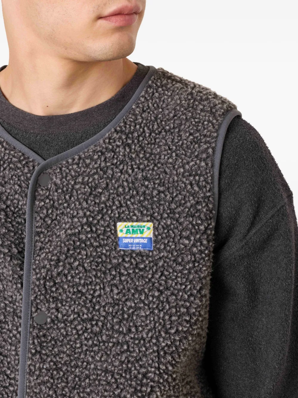 Hoktown Press-Stud Faux-Shearling Gilet