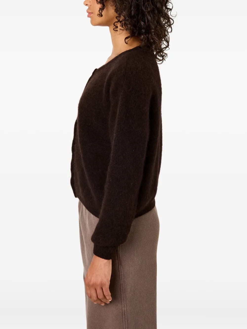 American Vintage Vitow Buttoned Round-neck Cardigan In Brown