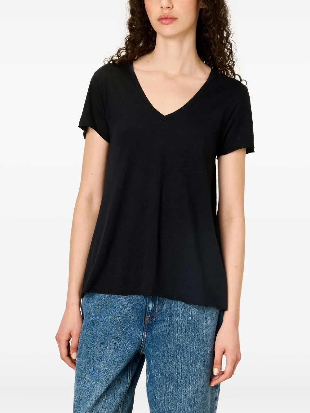 American Vintage Jacksonville V-neck T-shirt In Black