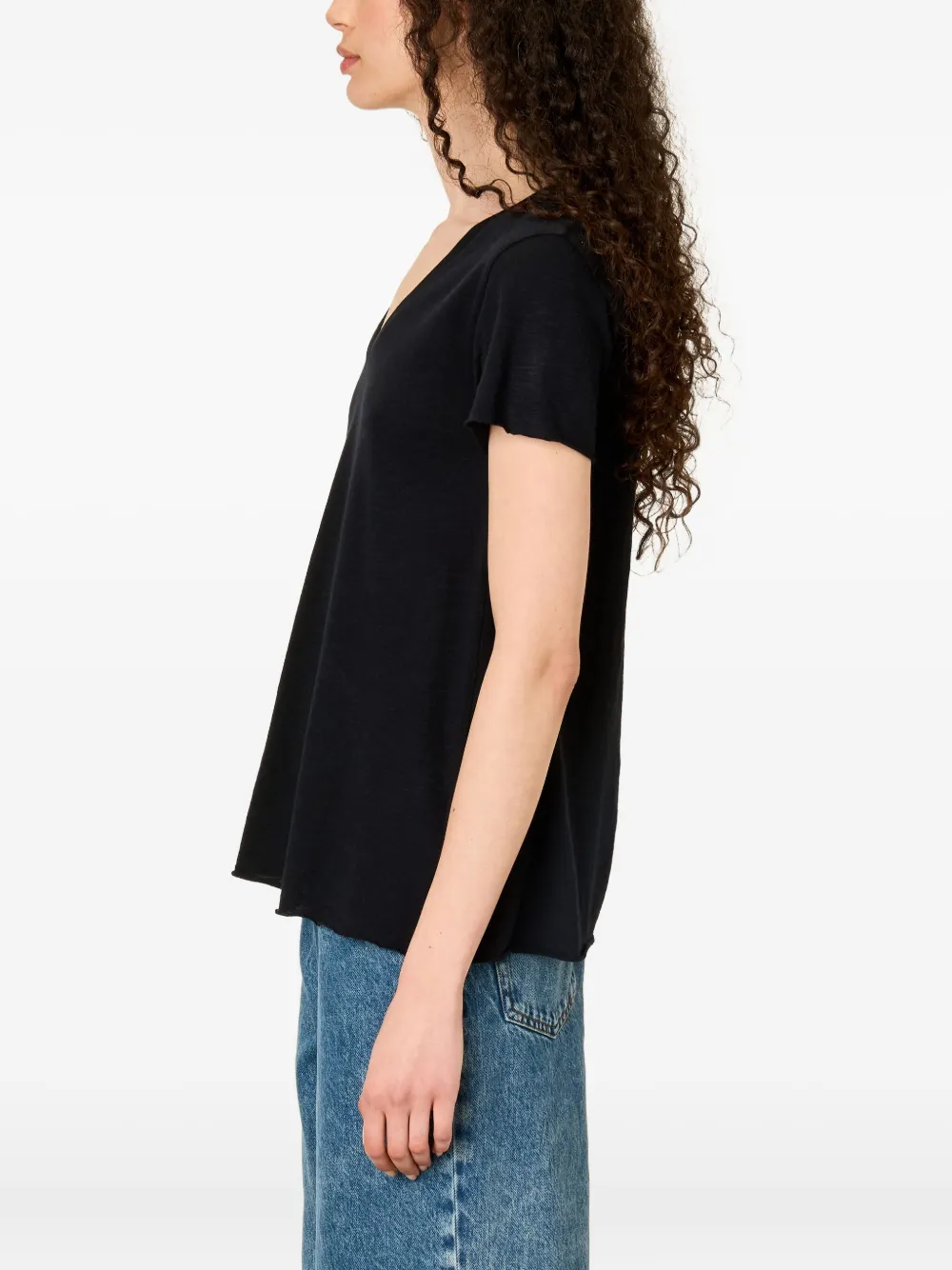 American Vintage Jacksonville V-neck T-shirt In Black