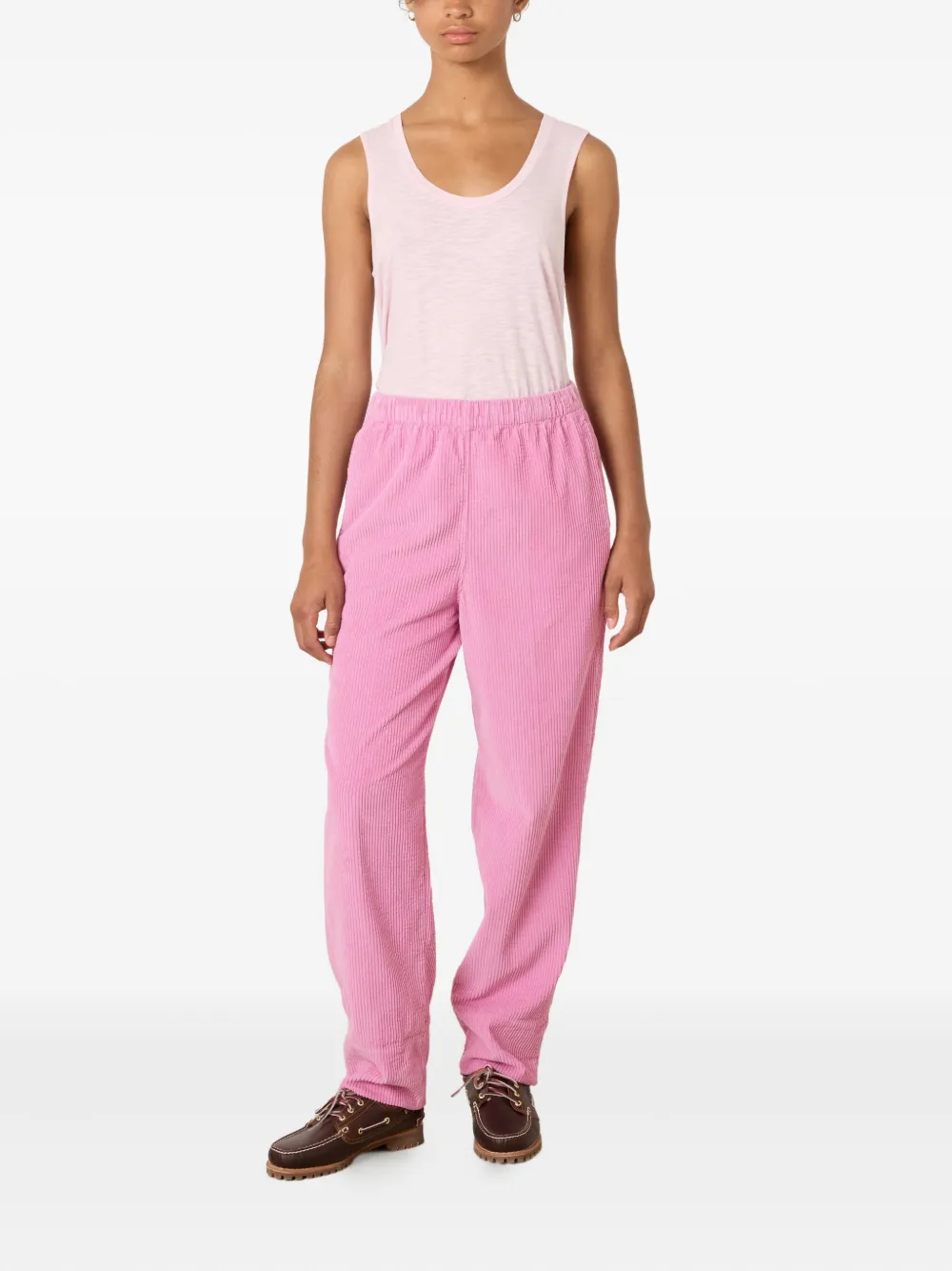American Vintage Padow ribfluwelen broek - Roze