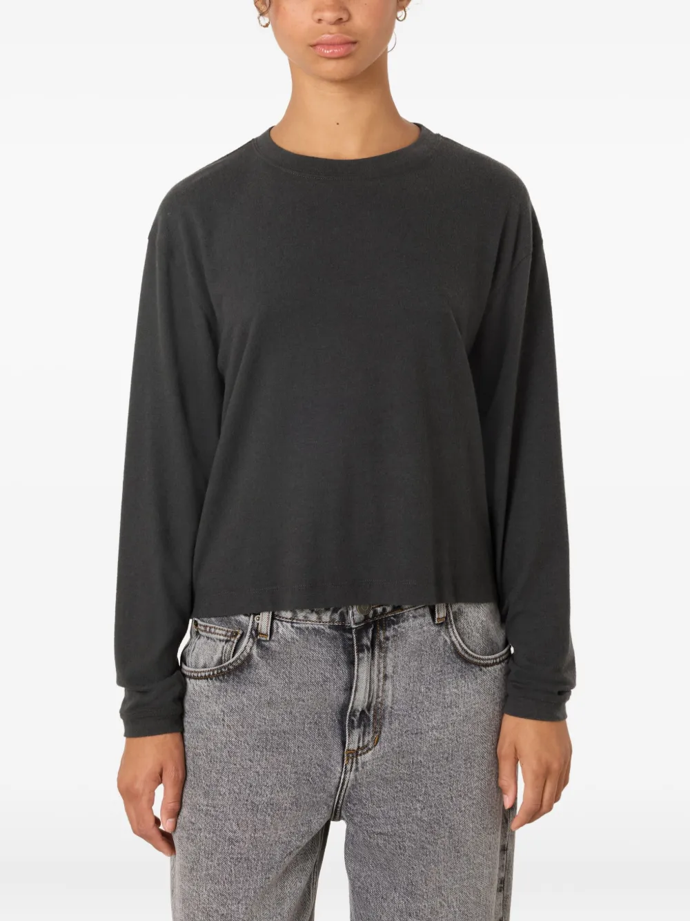 American Vintage Ypawood Long-sleeve T-shirt In Gray