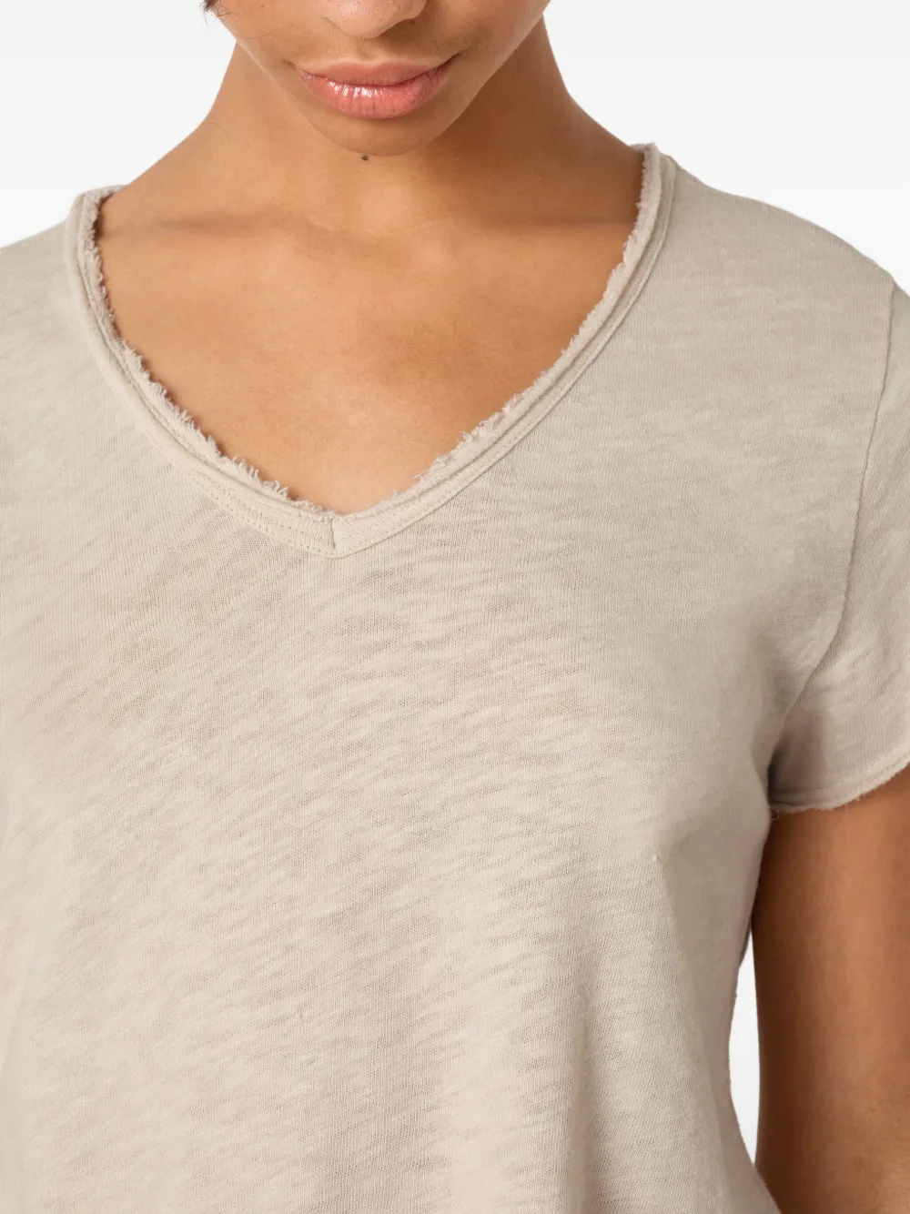 American Vintage Sonoma Brushed V-neck T-shirt In Neutral