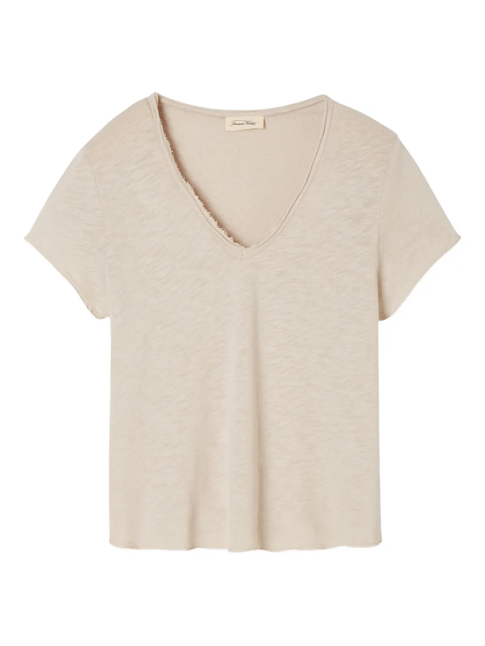 American Vintage Sonoma Brushed V-neck T-shirt In Neutral