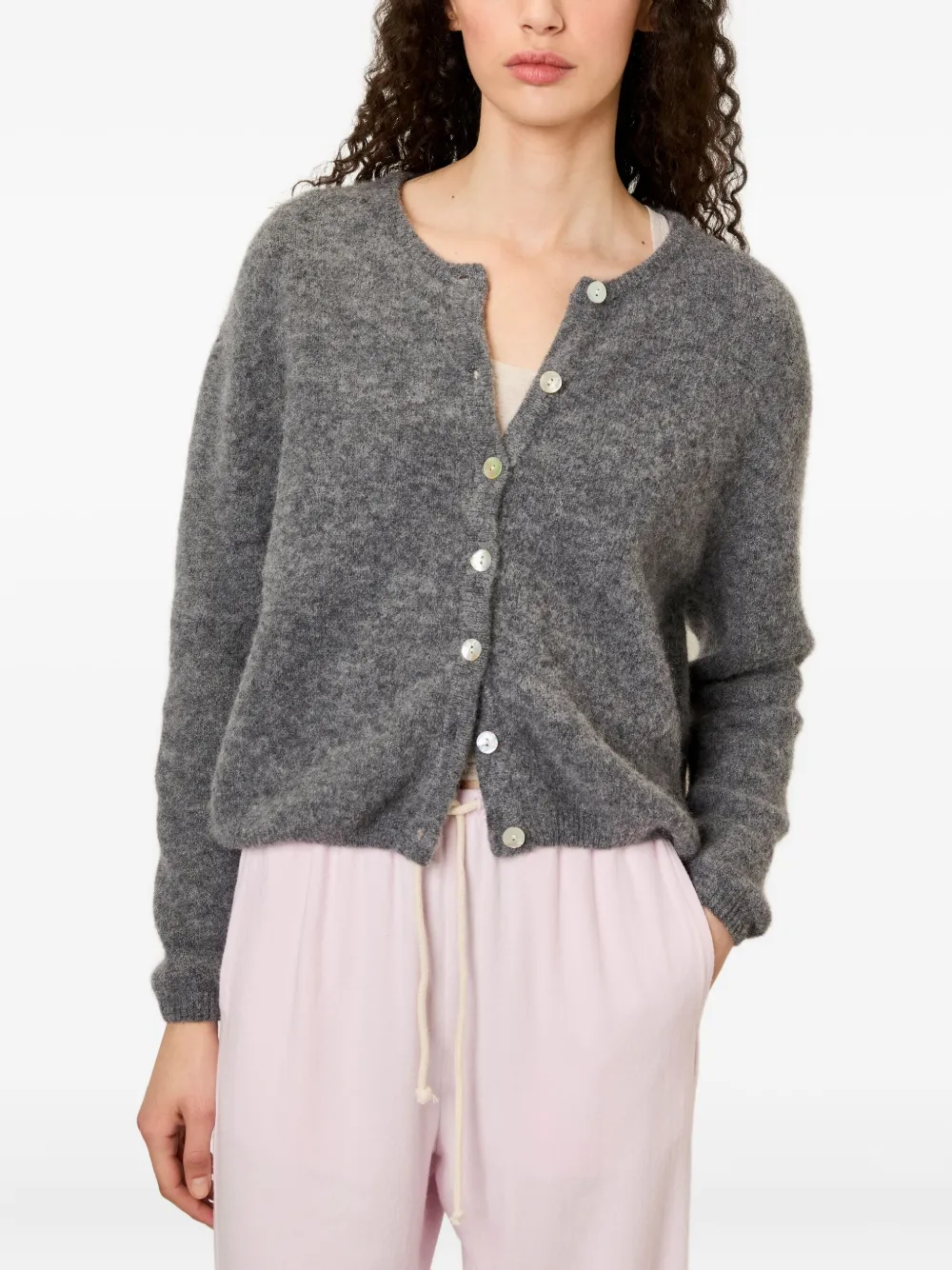 American Vintage Vitow vest met ronde hals en knopen Grijs