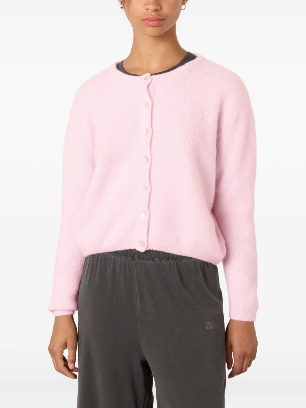 American Vintage Vitow Button Ribbed Cardigan In Multi