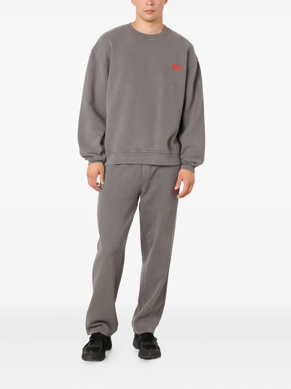 American Vintage Sweater met logo en ronde hals - Grijs