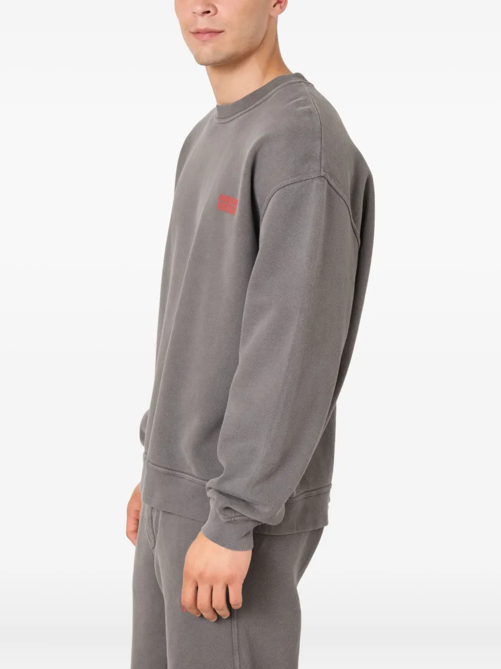 American Vintage Sweater met logo en ronde hals Grijs