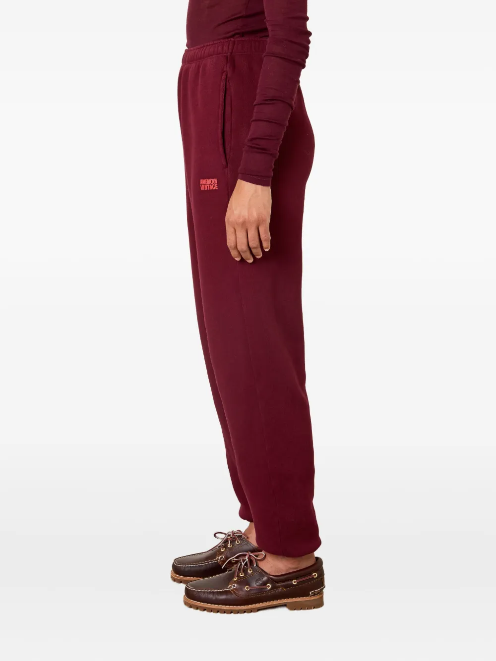 American Vintage Izubird Elasticated Track Pants In Red