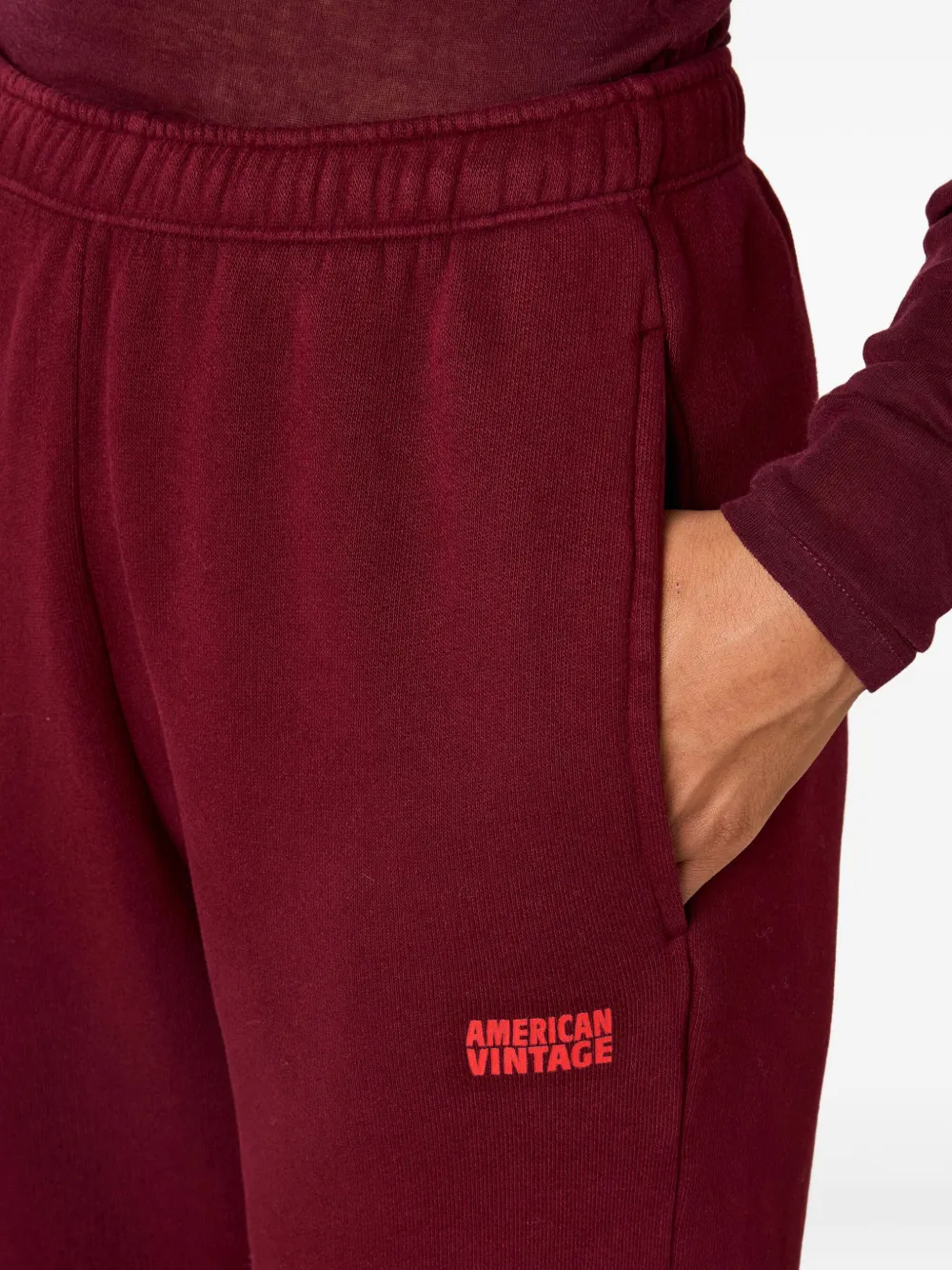 American Vintage Izubird Elasticated Track Pants In Red