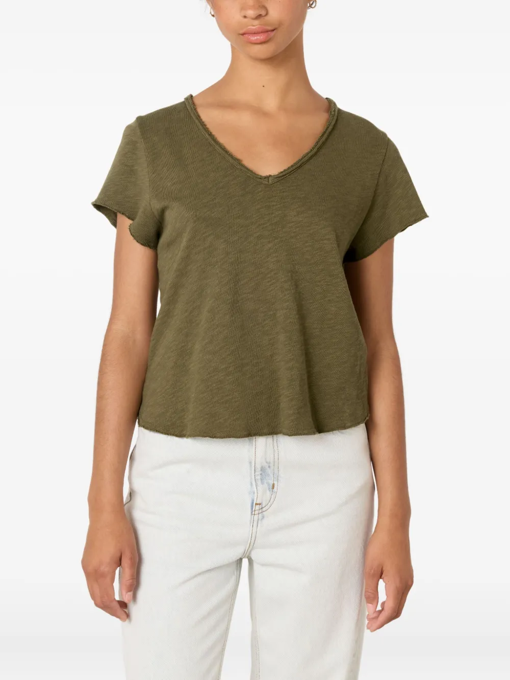 American Vintage Sonoma V-neck T-shirt In Green