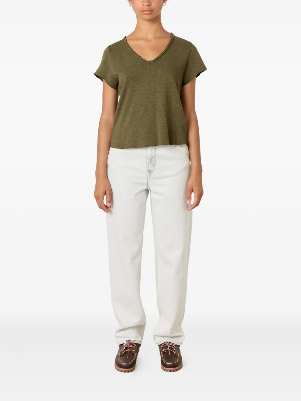 American Vintage Sonoma V-neck T-shirt In Green