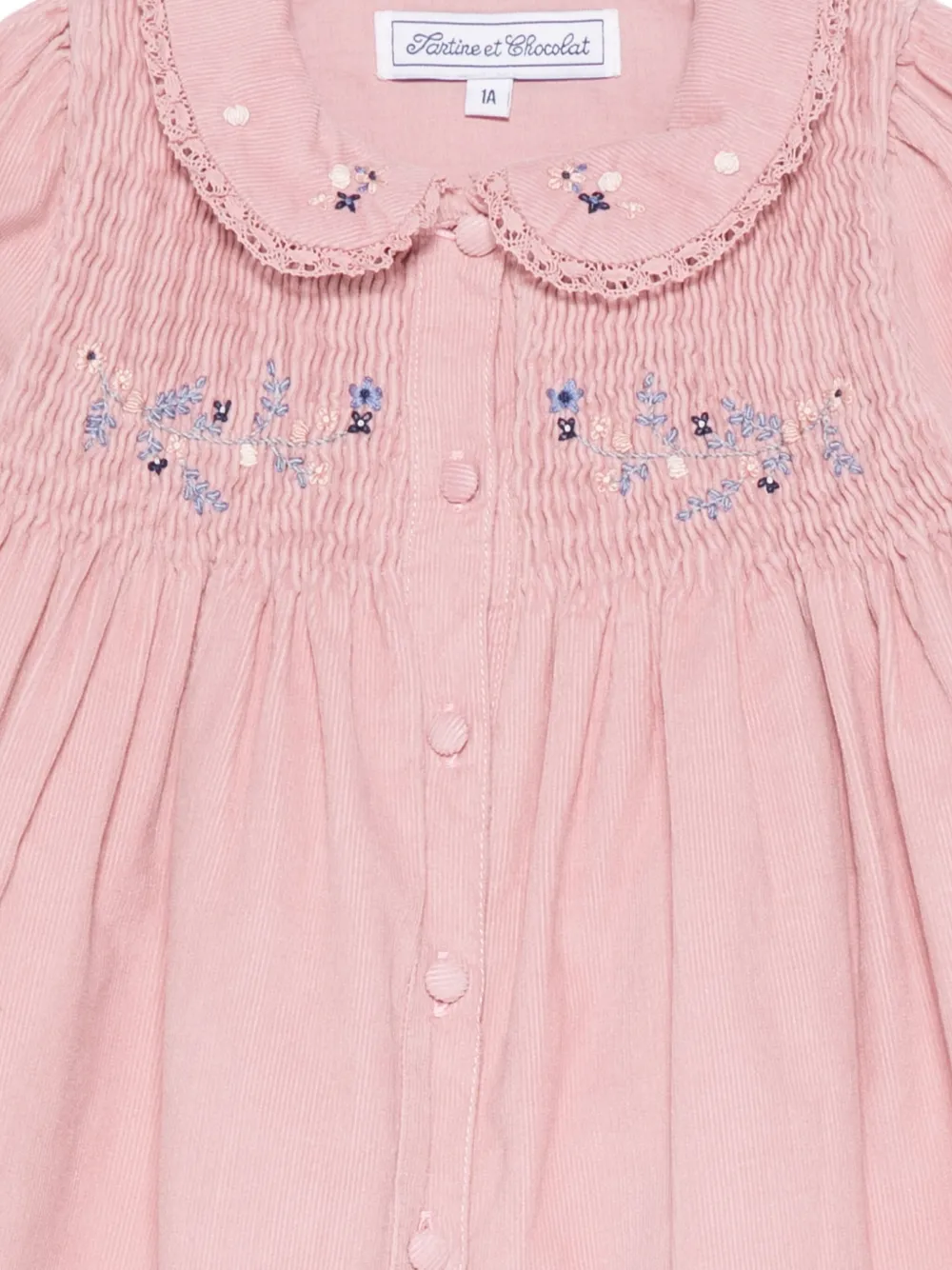 Tartine Et Chocolat Embroidered Collared Dress In Pink