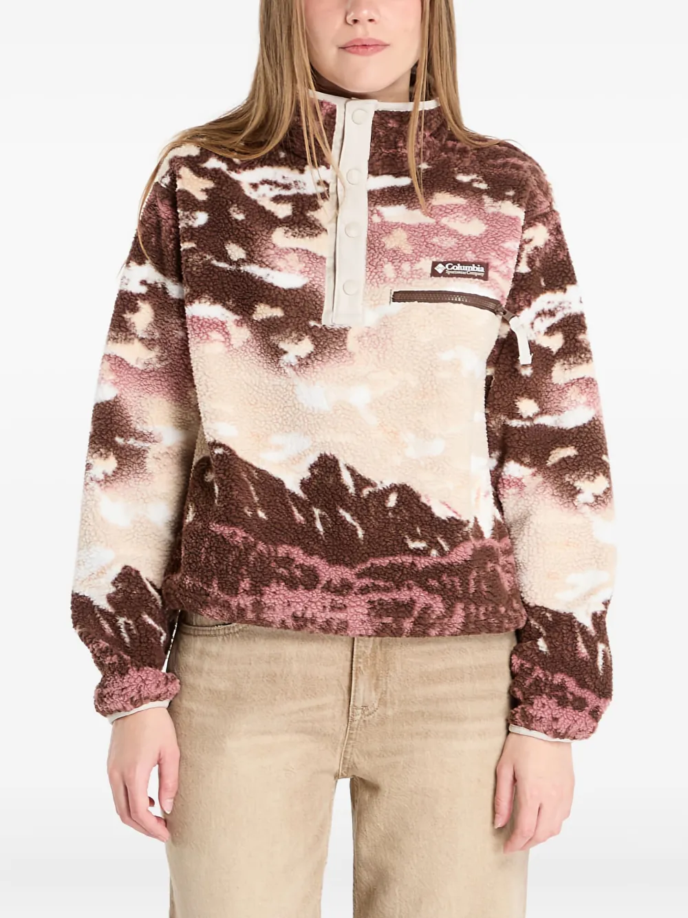 Columbia Helvetia Ii Printed Sweatshirt In Brown