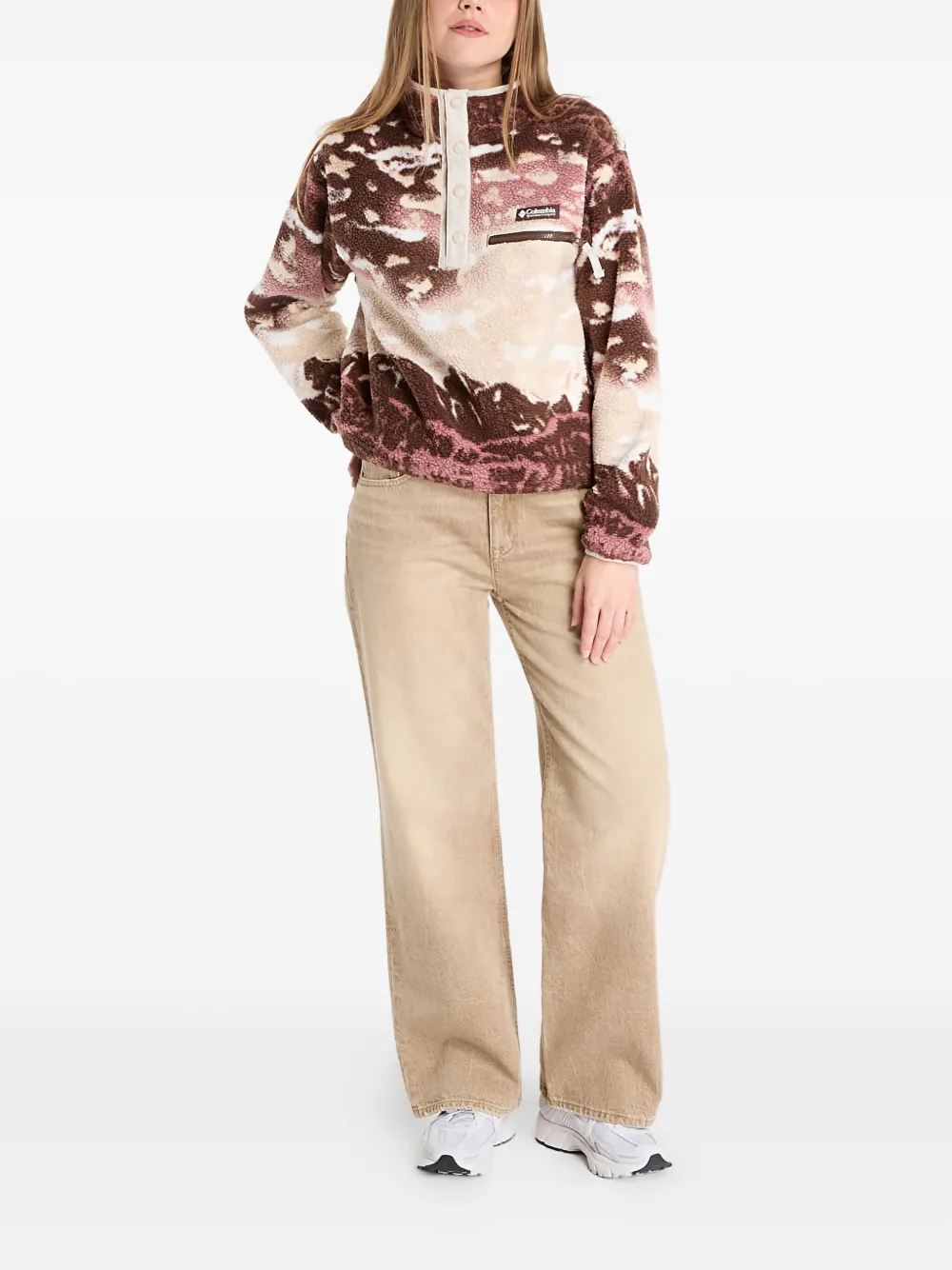 Columbia Helvetia Ii Printed Sweatshirt In Brown
