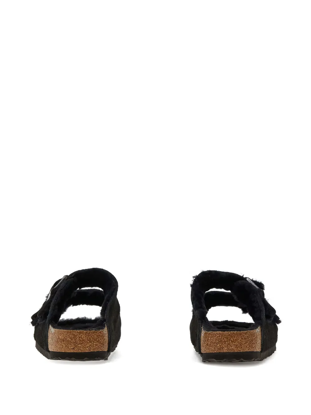 Birkenstock Arizona lammy sandalen met gesp Zwart
