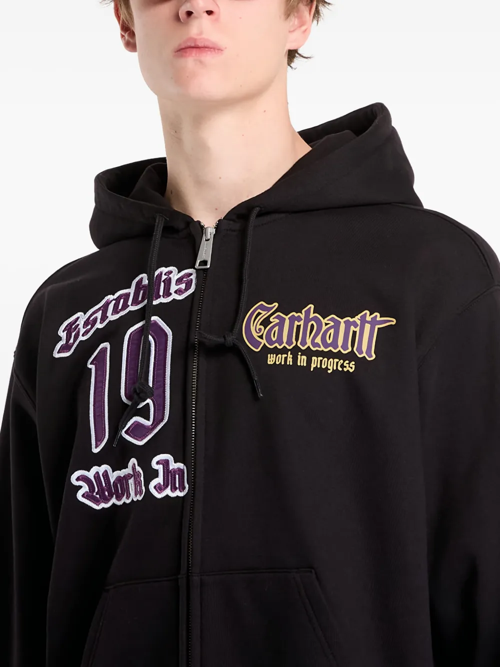 Carhartt WIP Hoodie met logoprint Zwart