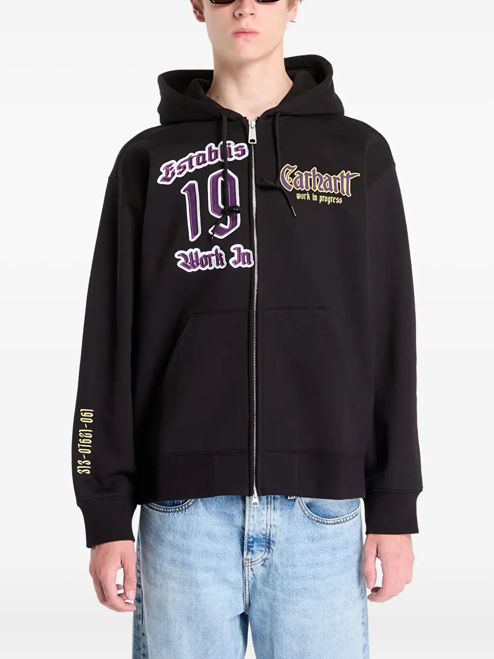 Carhartt WIP logo-print hoodie | Black | Image 1