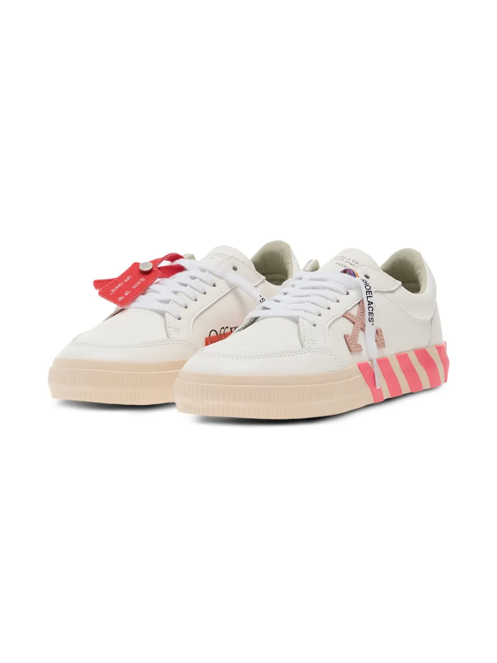 Off-White Kids Vulcanized leren sneakers Wit