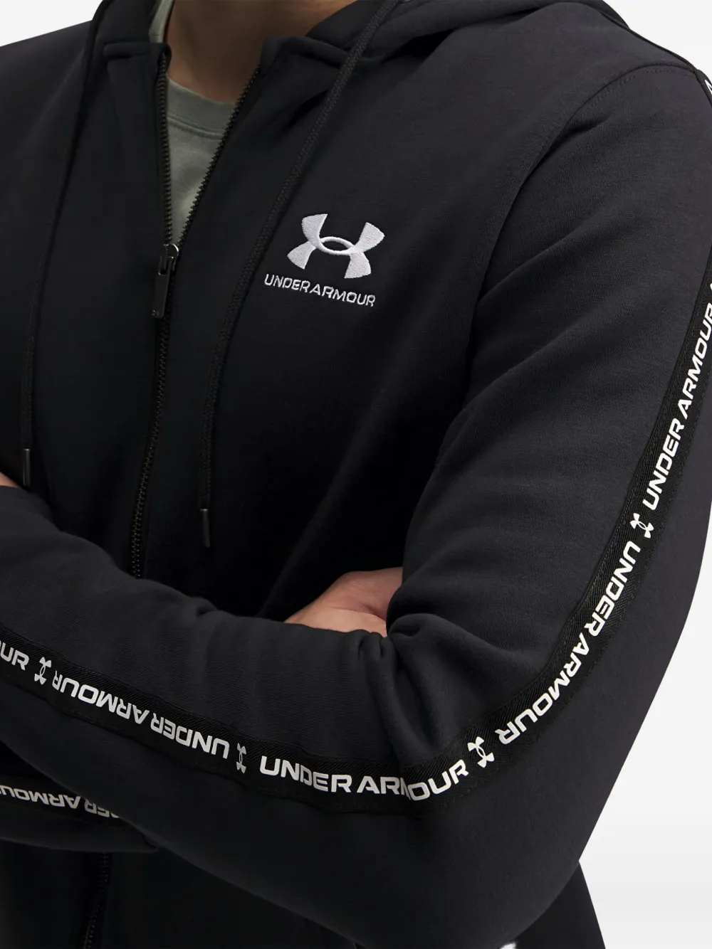 Under Armour Logo-embroidered Hoodie In Black