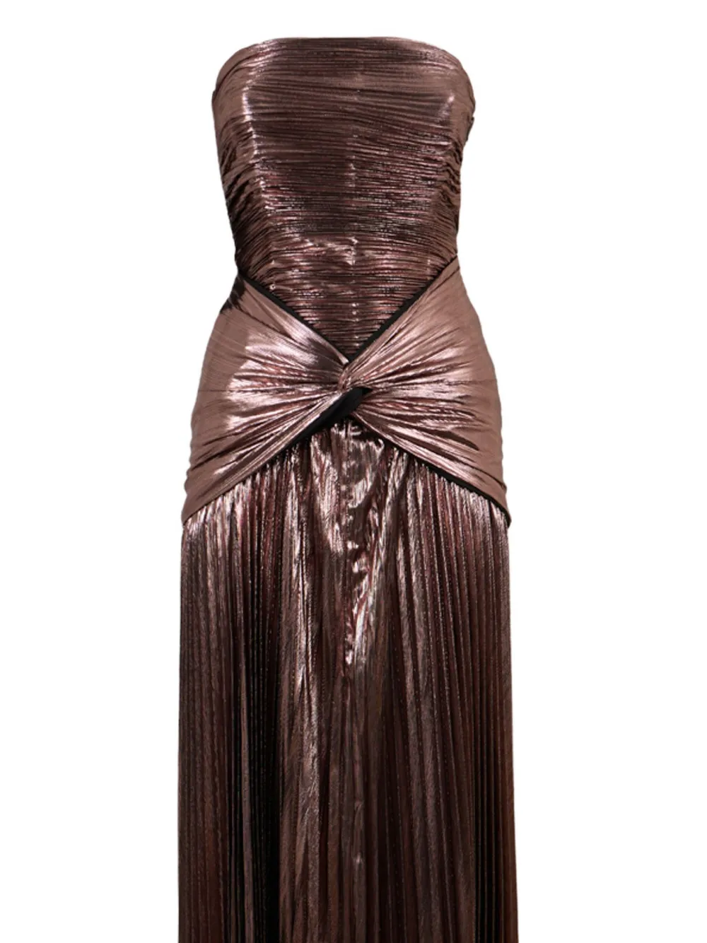 Retroféte Aelita Pleated Knotted Maxi Dress In Multi