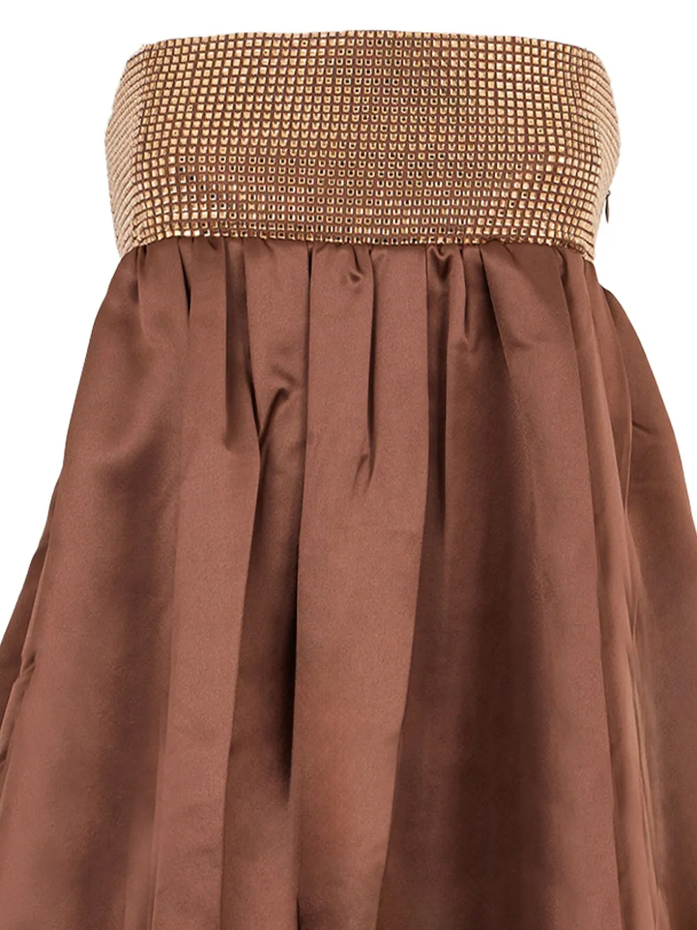 Retrofete Delfina mini-jurk met kralen Bruin