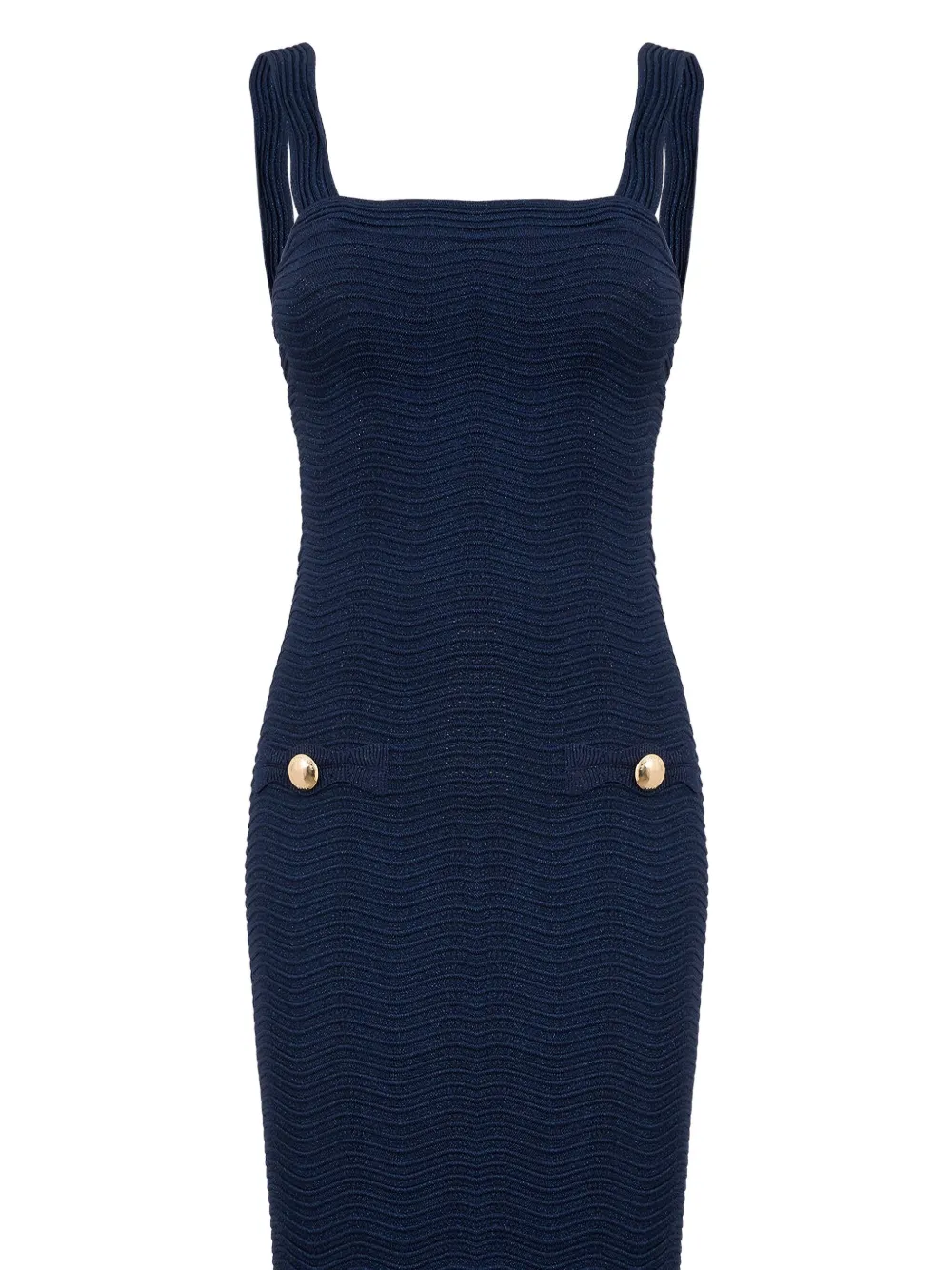 Retrofete Kins midi-jurk Blauw